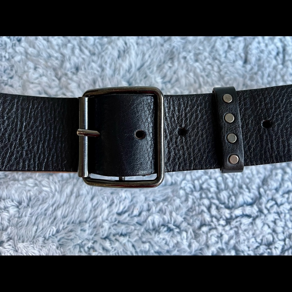 MIU MIU Black Leather Belt, Like New, Made in Italy, 28-32 in